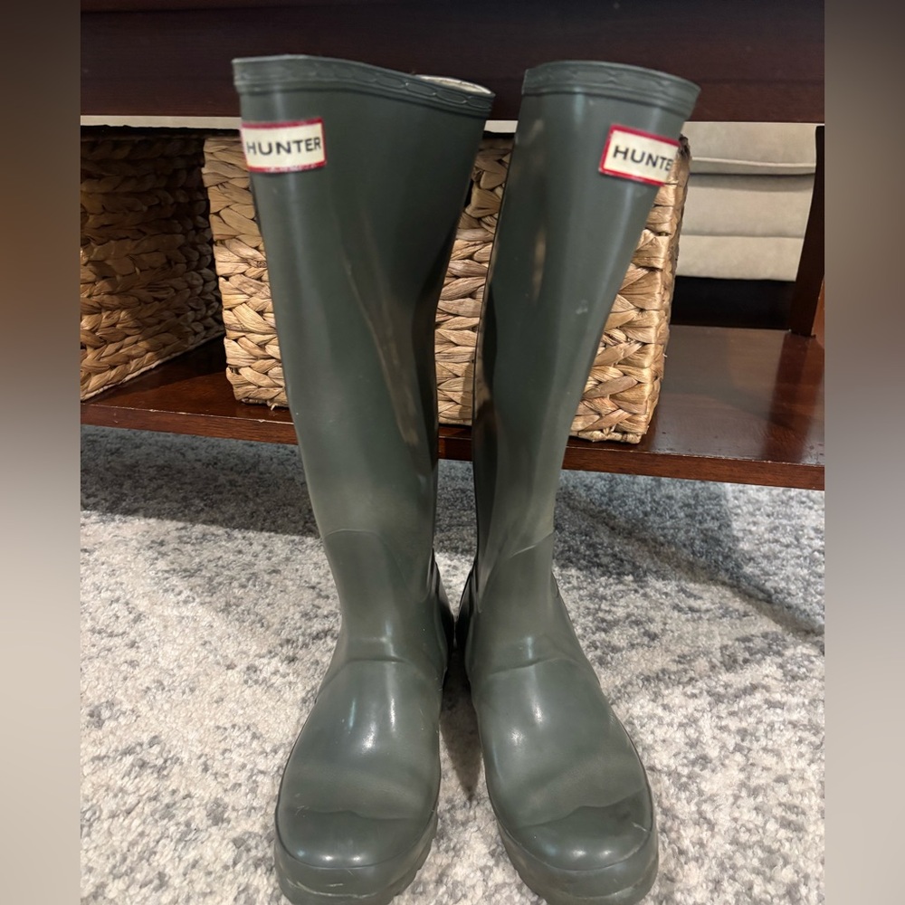 Hunter Gray Tall Rain Boots - Signature Logo